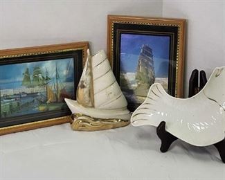 Ships Ahoy...Pictures And Glass Decorative Related Items