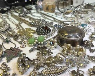 SilverToned Costume Jewelry  Mystery Lot