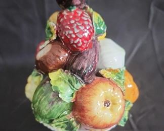 01 Vintage Italian Majolica Ceramic Fruit Topiary Italy
