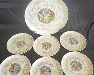 22k Gold Royal China Plate Set