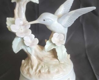 Otagiri Hummingbird Music Box Hand Painted