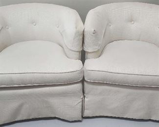 Pair of Vintage Barrel Back Swivel Chairs