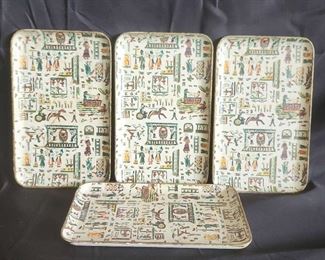 Vintage Alfred Knobler Egyptian Design Snack Trays
