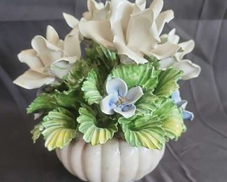 Vintage Ceramic Jasmine Centerpiece Italy