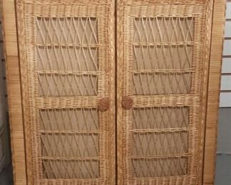 Vintage Wicker Cabinet