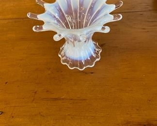 Fostoria opalescent single candle holder
