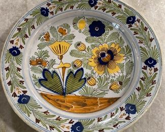Delft Polychrome Decorated Charger 18th century