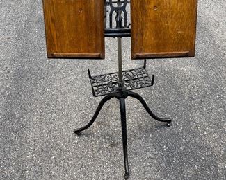 Antique cast iron book stand for bibles or dictionaries