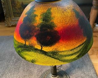 Vintage reverse painted lamp.