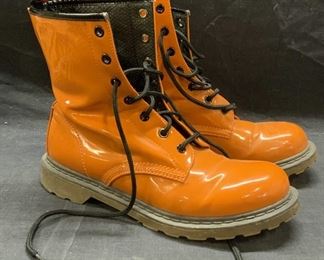NO BOUNDARIES Orange Faux Leather Boots
