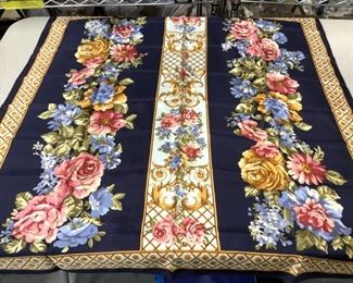 ECHO Navy Silk Floral Scarf , Italy
