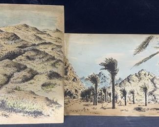 2 M.Kaufman Signed Landscape Silk Screen On Paper
