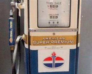 American Super-Premium Vintage Gas Pump, Gilbarco Calco-Meter Model