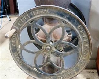 Enterprise Mfg Co Antique Cast Iron Coffee Mill, 32" High x 21" Wide x 19.5" Deep