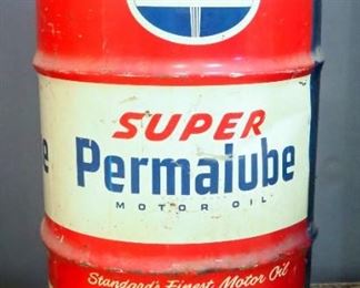 Standard Super Permalube Motor Oil Barrel, 31.5" High x 18.75" Diameter