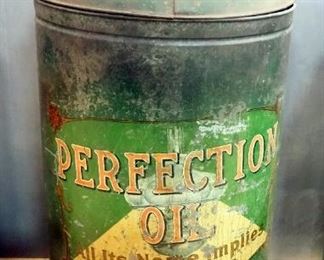 Perfection Oil Parts Kerosene Dispensing Barrel, Approx 47" High x 23" Diameter
