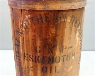 Great Northern Refining Co Eskimotor Oil 5 Gallon Can In Wood Sleeve