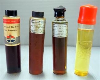 Standard Oil Sample Bottles, Qty 4, Includes Permalube Motor Oil, Stanorust Preventative, And Lubricating Oil, Local Pickup Only