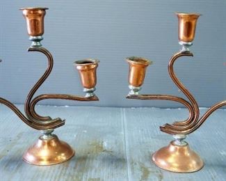 Copper Candle Stands, Qty 2