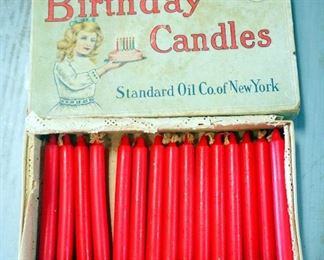 Standard Oil Co Antique Birthday Candles, 2 Boxes Of Various Quantities