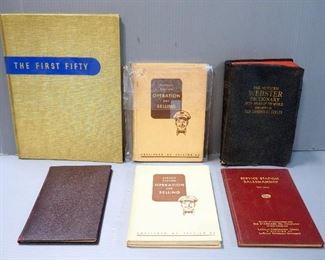 Phillips 66 Vintage Service Station Operating Books, Qty 2, 1939 Farmer's Almanac, Standard Service Station Salesmanship Book, And More