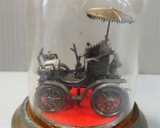 Home Decor Sign Made From Old Type, Says Old Oil Men Never Die They Just Get Crude, And Domed Model Of Antique Car