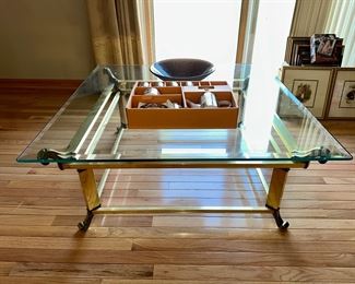 GLASS & BRASS COFFEE TABLE
