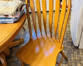 Amish Made Dining Room Table  with 6 Chairs & 2 Leaves 