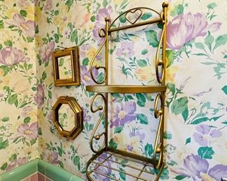 Gold Tone Wall Shelf 