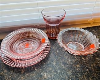 Pink Depression Glass 