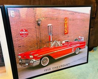 Framed 1958 Chevrolet Convertible 