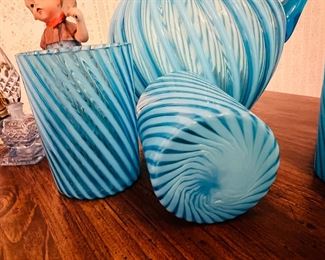 HOBBS NO. 325 / OPAL SWIRL ASSEMBLED SEVEN-PIECE WATER SET