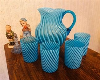 HOBBS NO. 325 / OPAL SWIRL ASSEMBLED SEVEN-PIECE WATER SET