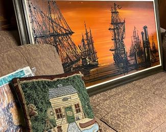 Broyhill sofa with down pillows