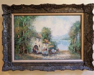 Nicely framed original oil on canvas, by listed artist, early 19th cent. NYC, Wagner.