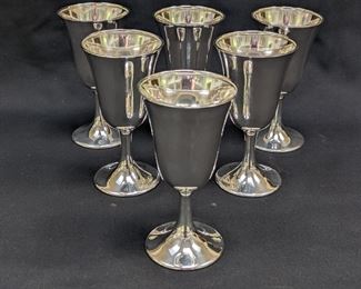 Set/6 sterling Silver Goblets, by M. E. Freeman & Brothers.