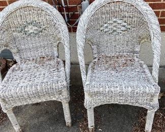 Outdoor wicker chairs