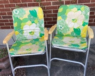 Outdoor aluminum chairs with cushions
