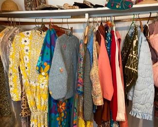 Vintage clothing, hats, purses