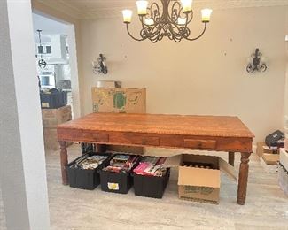 Stunning and large Washburn Imports one of a kind dining table 