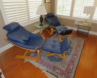 ROCHE BOBOIS
KROKEN LEATHER CHAIR & OTTOMAN
BY AKE FRYBYTTER