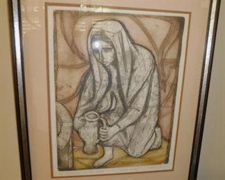 SIGNED IRVING AMEN LITHOGRAPH