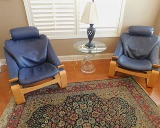 ROCHE BOBOIS
KROKEN LEATHER CHAIRS & OTTOMANS                                   BY AKE FRYBYTTER 