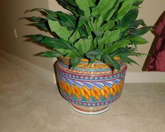 LARGE PLANTER WITH SILK PLANT