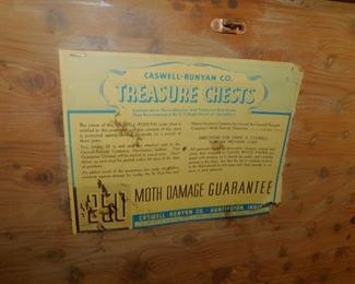 Tennessee Red Cedar Treasure Chest Labe