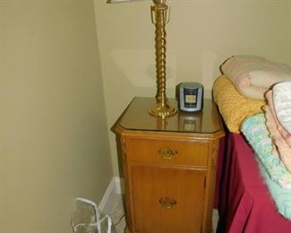 Vintage Northern Furniture Co. Night Stand & Brass Lamp