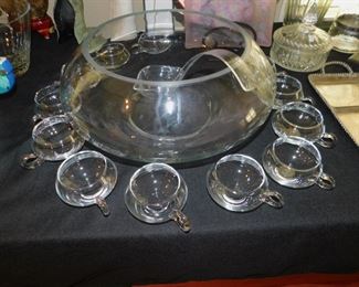 RIEKES CRISA MODERNO 
15 PIECE CRYSTAL
PUNCH BOWL SET