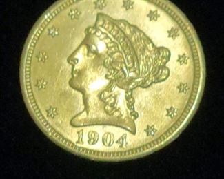 1904 Quarter Eagle- Gold 2 1/2 Dollar Coin