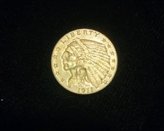 1911 Quarter Eagle- Gold 2 1/2 Dollar Coin