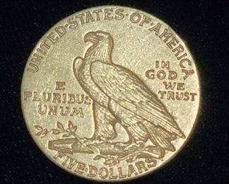 1909 Half Eagle- Gold $5 Dollar Coin